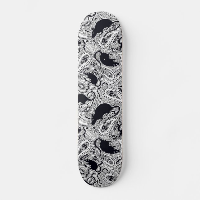 Paisley-Ratten-Skateboard Skateboard (Vorderseite)