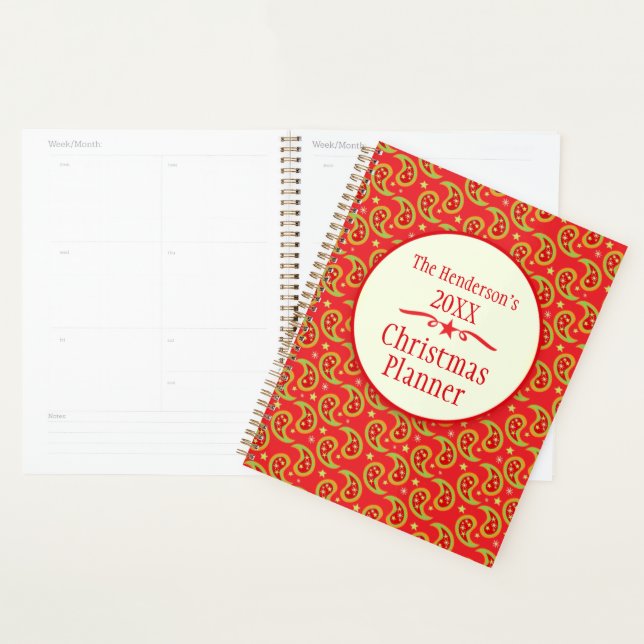 Paisley Red Family Countdown bis Weihnachtsplaner Planer (Anzeige)