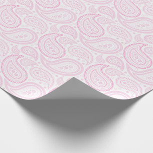 Paisley-Rosa auf weißem Packpapier