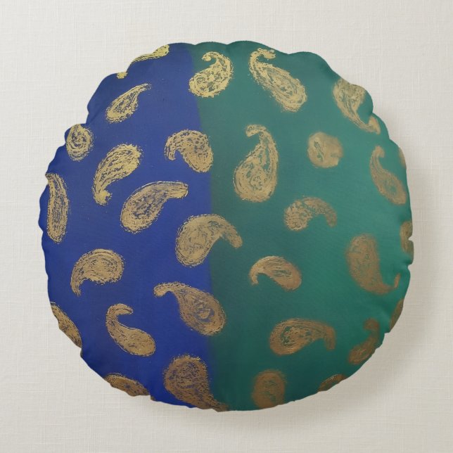 Paisley Rundes Kissen (Vorderseite)