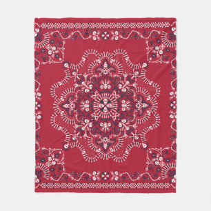 Paisley, Schädel, Bandana, Quadrat-Design. Fleecedecke