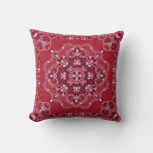 Paisley, Schädel, Bandana, Quadrat-Design. Kissen