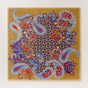 Paisley-Schal: Mehrfarbiges Stoffdesign Puzzle