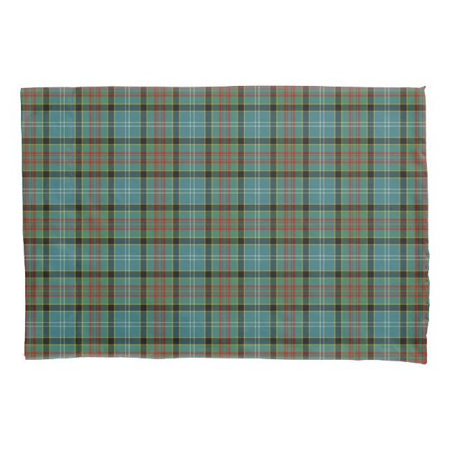 Paisley Scotland District Tartan Aquamarin und Bla Kissenbezug (Vorderseite)