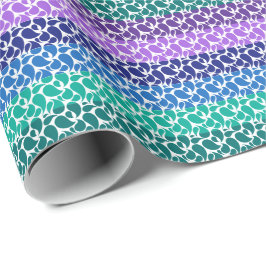 Paisley-Streifen in Modernem Lila Blau Grün Weiß Geschenkpapier