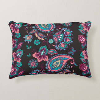 Paisley Strip: Schwarz dekorativ Nahtlos Dekokissen