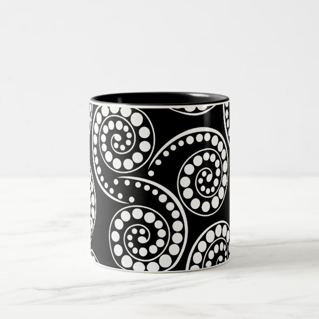 Paisley-Strudelmuster modern Zweifarbige Tasse (Mittel)