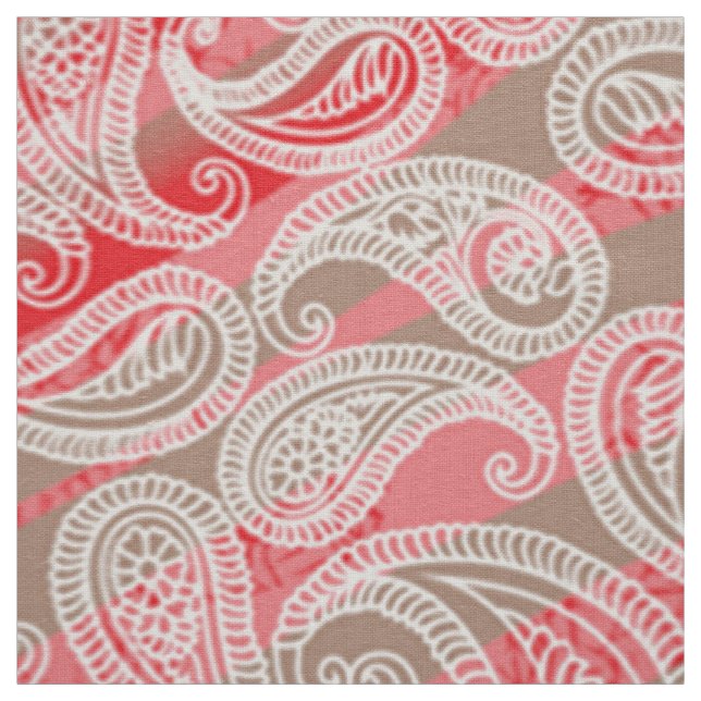 Paisley Textile | Rosa grüne Stoffe Print (Muster)