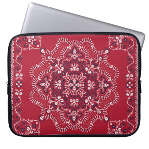 Paisley, Totenköpfe, Bandana, quadratisches Design Laptopschutzhülle