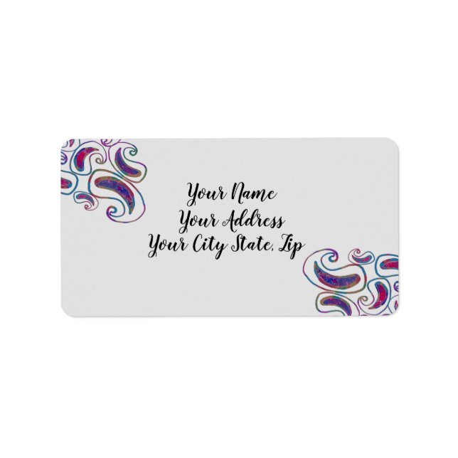 Paisley Tye Farbdesign Adressaufkleber (Vorne)