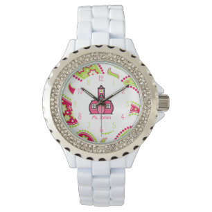 Paisley u. rosa Schulhaus-Lehrer-Uhr Armbanduhr