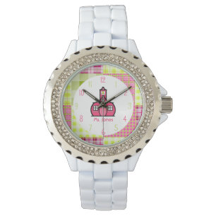 Paisley u. rosa Schulhaus-Lehrer-Uhr Armbanduhr