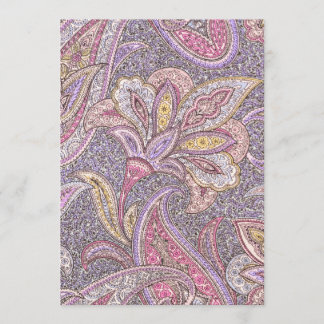 Paisley und Blume - Geburtstags-Einladung Einladung