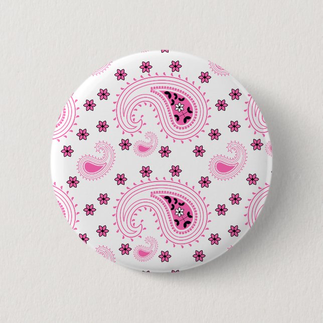Paisley und Blume Muster Button (Vorderseite)