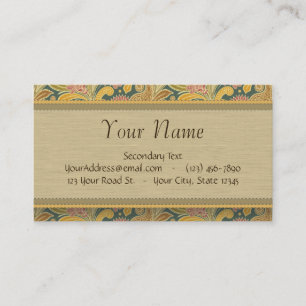 Paisley- und Fan-Blumen mit Monogramm Visitenkarte