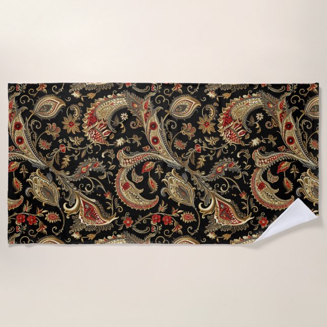 Paisley, Viktorianisch, Gothic, Strandtuch (Vorderseite)