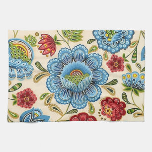Paisley Vintage Retro Blumenmuster indisches Desig Geschirrtuch