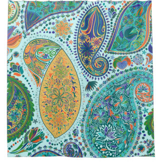 Paisley Vintages Blumenmotiv ethnisch nahtlos back Duschvorhang