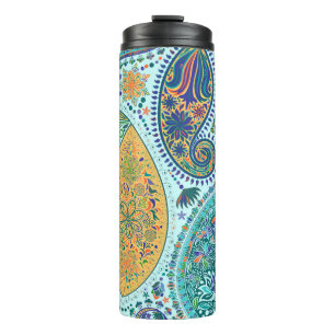 Paisley Vintages Blumenmotiv ethnisch nahtlos back Thermosbecher