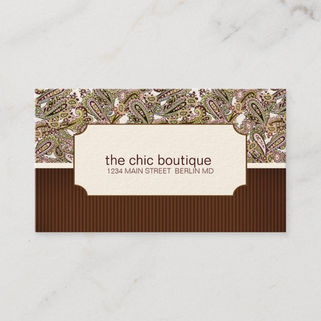 Paisley-Visitenkarten Visitenkarte (Vorderseite)