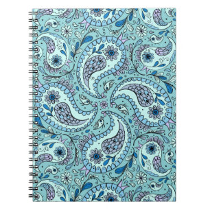 Paisley-Vögel in Babyblau Notizblock