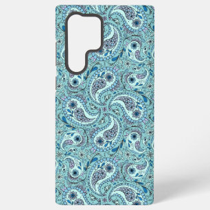 Paisley-Vögel in Babyblau Samsung Galaxy Hülle