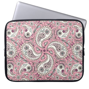 Paisley-Vögel in Babyrosa Laptopschutzhülle