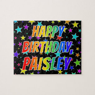 "PAISLEY" Vorname, Spaß "GLÜCKLICHER GEBURTSTAG" Puzzle