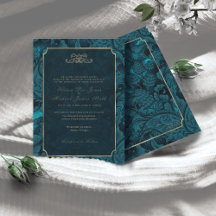 Paisley Wedding Dark Aquamarin ID767