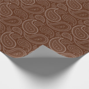 Paisley-Weiß auf Brown-Packpapier Geschenkpapier