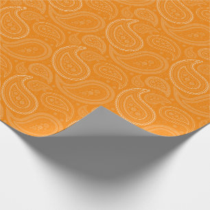 Paisley-Weiß auf orange Packpapier