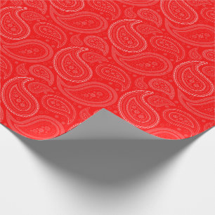 Paisley-Weiß auf rotem Packpapier