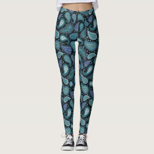 Paisley Wirbel Muster Leggings