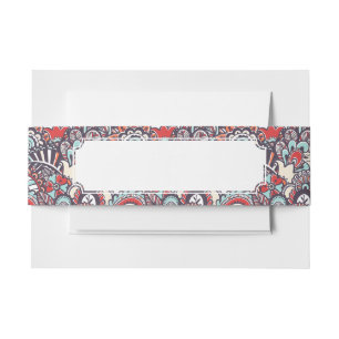 Paisleyblumengekritzel-Muster Einladungsbanderole