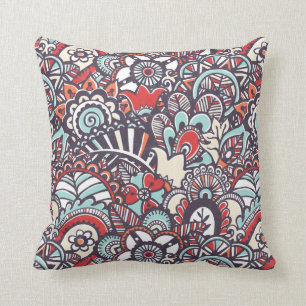 Paisleyblumengekritzel-Muster Kissen