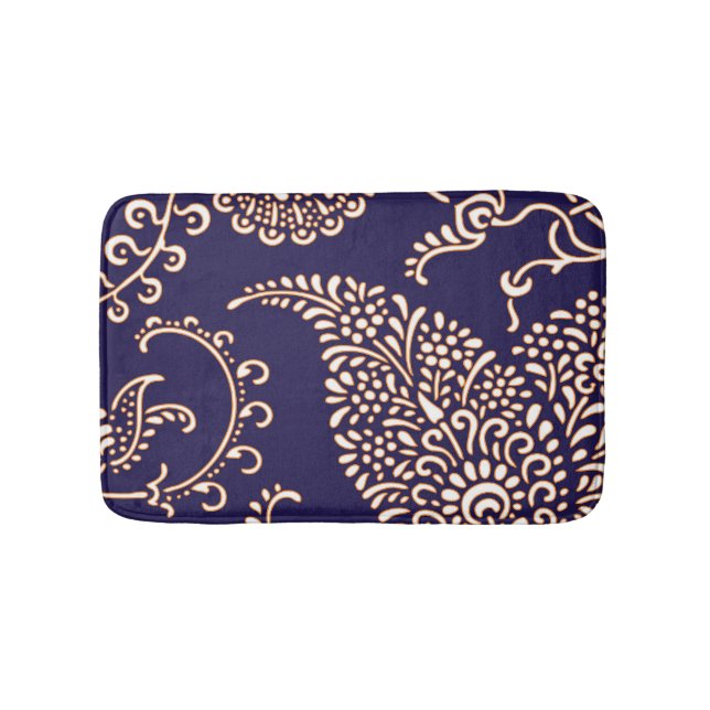 Paisleygirly Blumenhennastrauchmuster des Damastes Badematte (Vorderseite)