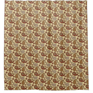 Paisleymuster, -BRAUN, -Tan und -BEIGE Duschvorhang