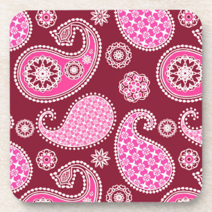 Paisleymuster, Burgund, Rosa und Weiß Untersetzer