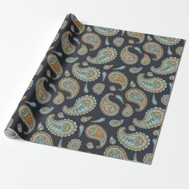 Paisleymuster Geschenkpapier (Ungerollt)