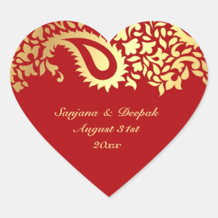 Paisleys Elegant Indian Wedding Sticker