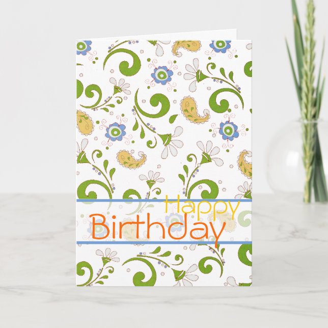 Paisleys Garten - Maßgeschneidert Karte (Vorderseite)