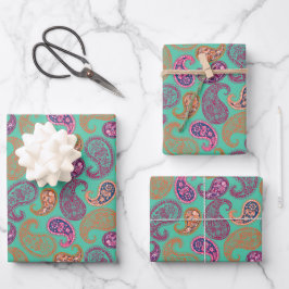 Paisleys Pattern Geschenkpapier Set