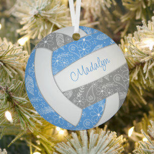 Paislies Federn Blütenvolleyball blass-blau Ornament Aus Metall