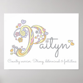 Paityn monogram art girls name and meinst poster