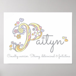 Paityn monogram art girls name and meinst poster