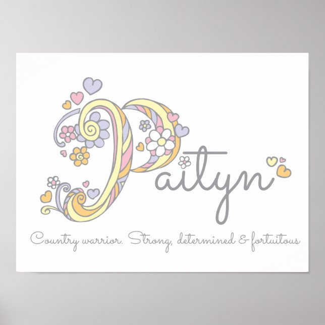 Paityn monogram art girls name and meinst poster (Vorne)
