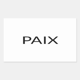 Paix Schwarz Französisch Frieden einfach minimalis Rechteckiger Aufkleber