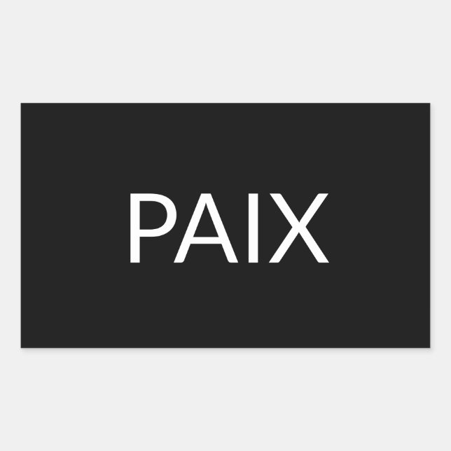 Paix Schwarz-weiß französischer Frieden einfach mi Rechteckiger Aufkleber (Vorderseite)