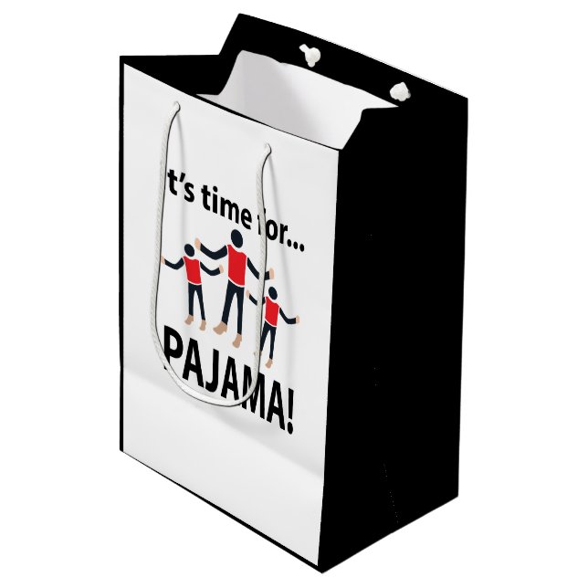Pajama Es ist Zeit für Pajama Mittlere Geschenktüte (Vorderseite Schrägansicht)