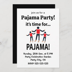Pajama Es ist Zeit für Pajama Party Einladung